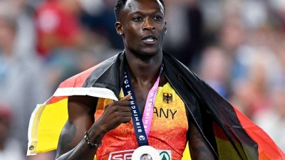 Für Owen Ansah soll es nicht bei der Bronzemedaille über 100 Meter bleiben. (Foto: Sven Hoppe/dpa)