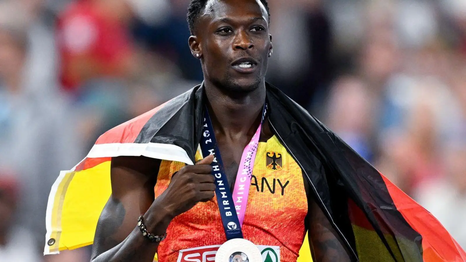 Für Owen Ansah soll es nicht bei der Bronzemedaille über 100 Meter bleiben. (Foto: Sven Hoppe/dpa)
