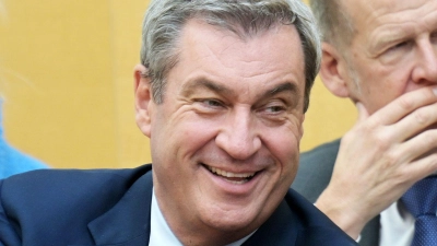 Markus Söder zeigt sich wieder ohne Bart im Landtag. (Foto: Malin Wunderlich/dpa)