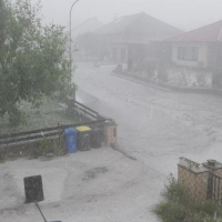 So sah es am Dienstag kurz nach 18 Uhr in Uehlfeld aus.  (Foto: Markus Schneider)