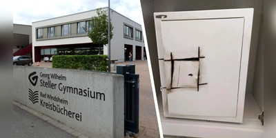 Immer wieder werden in der Region Schulen zum Ziel von Einbrechern – kürzlich in Burgbernheim etwa wollten die Täter eindeutig den Safe knacken (rechts). (Foto: Bastian Lauer, Katrin Merklein)