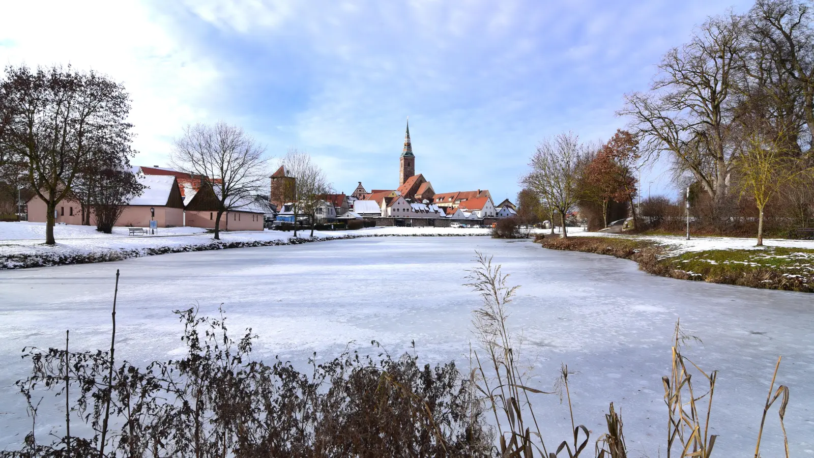 Um Haaresbreite wäre ein Autofahrer im Stadtweiher von Wolframs-Eschenbach gelandet. (Foto: Jim Albright)