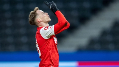 Ondrej Duda vom 1. FC Köln jubelt nach seinem Treffer zum 2:0. (Foto: Andreas Gora/dpa)