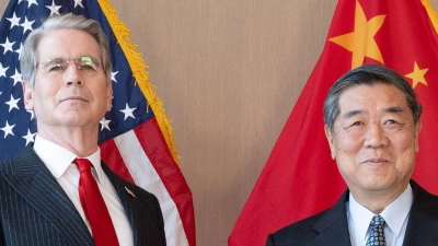 US-Finanzminister Bessent und Chinas Vize-Premier He hatten schon in der Vergangenheit zu Handelsfragen gesprochen.  (Foto: Bai Xueqi/XinHua/dpa)