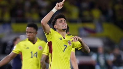 Kolumbiens Luis Díaz erzielte zwei Tore gegen Brasilien. (Foto: Ivan Valencia/AP/dpa)