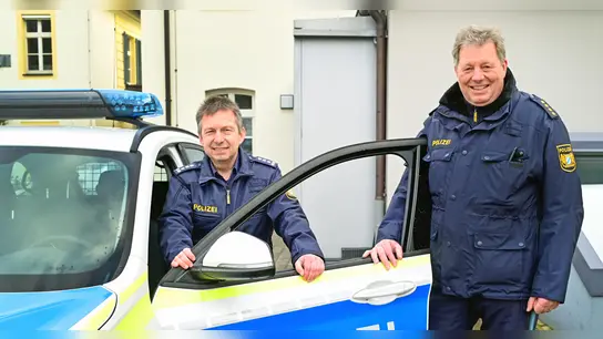 Die Führungskräfte der Ansbacher Polizei sehen keinen Anlass zur Besorgnis: Dienststellenleiter Josef Mehringer (rechts) und sein Stellvertreter Stefan Schuster. (Foto: Jim Albright)