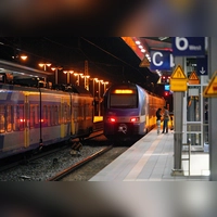 Leere Züge an den Bahnhöfen: Die Folgen der bundesweiten Störung waren auch in der Region spürbar. (Foto: Uwe Lein/dpa)