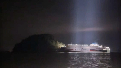 Die Fähre lief auf Grund. (Foto: Uncredited/The Korea Coast Guard via Yonhap/AP/dpa)