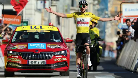 Tadej Pogacar hat die Radfernfahrt Paris-Nizza gewonnen. (Foto: David Pintens/Belga/dpa)