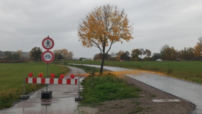 Die alte Strecke neben dem im Juli gebauten Radweg von Neuses nach Wasserzell ist aus Sicherheitsgründen gesperrt worden. (Foto: Winfried Vennemann)