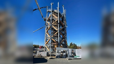 Der sogennante Harzturm befindet sich weiter im Bau. Er soll künftig ein Ausflugsziel in Torfhaus im Oberharz sein. (Foto: Harzturm GmbH/dpa)