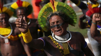 Die Entscheidung von Brasiliens Oberstern Gerichtshofs wird von Indigenen gefeiert. (Foto: Gustavo Moreno/AP)