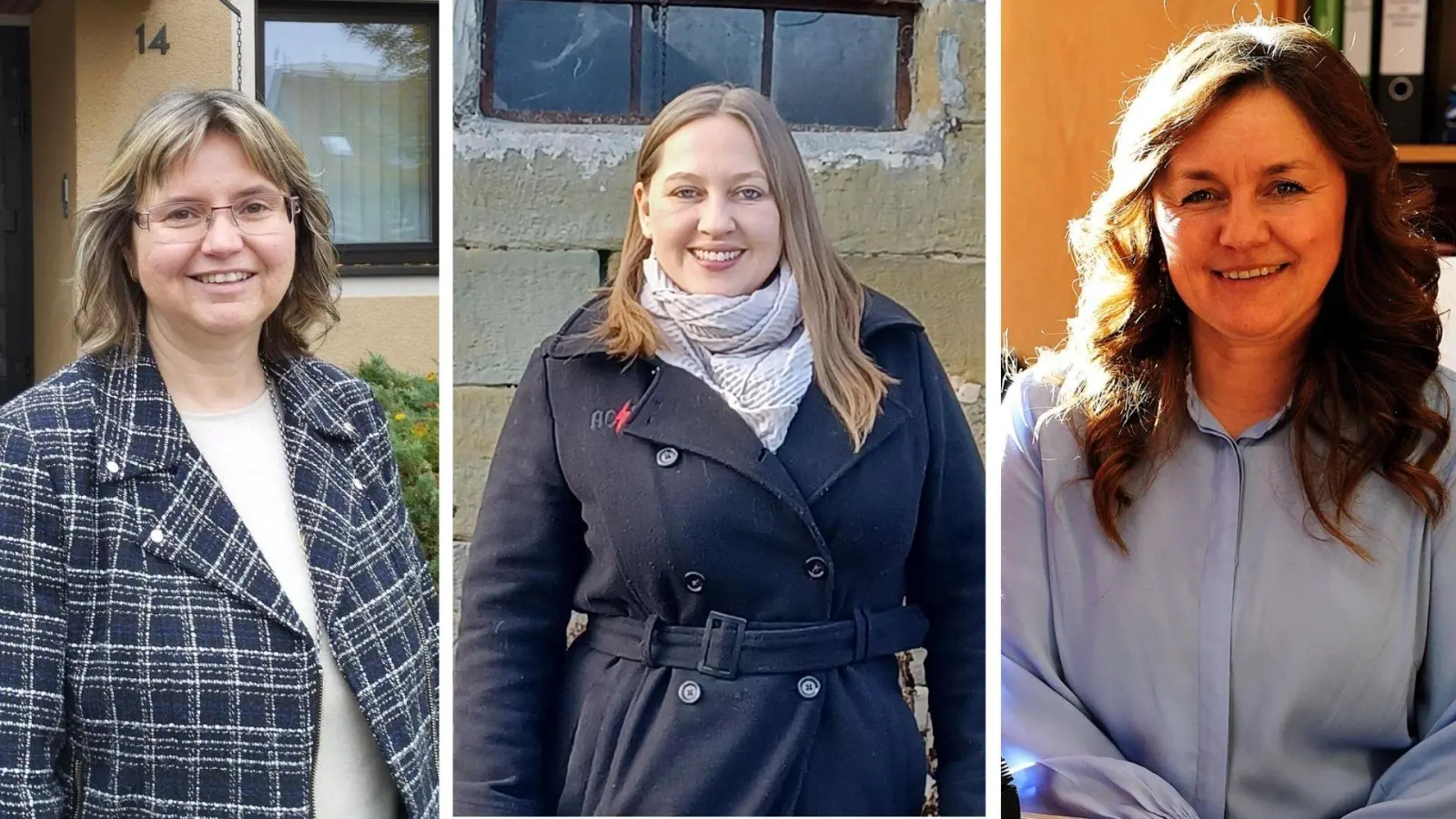 Renate Hans (Lehrberg), Eileen Gillwald (Oberdachstetten) und Margarita Kerschbaum (Steinsfeld, von links) wünschen sich mehr Frauen in der Kommunalpolitik. (Foto: Thomas Schaller/Agnes Schächer/Simone Hedler)