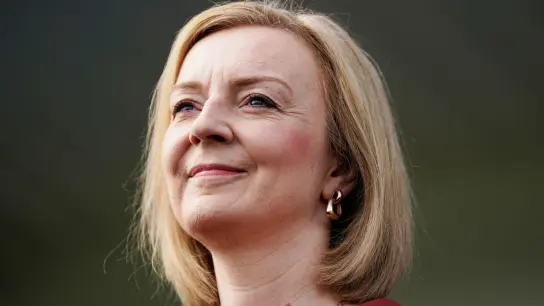 Liz Truss, Außenministerin von Großbritannien und Kandidatin um die Nachfolge von Premierminister Johnson. (Foto: Jacob King/PA Wire/dpa)