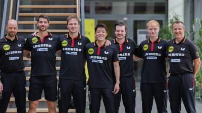 Aus im EM-Halbfinale: Die deutsche Tischtennis-Nationalmannschaft der Männer. (Foto: Rolf Vennenbernd/dpa)