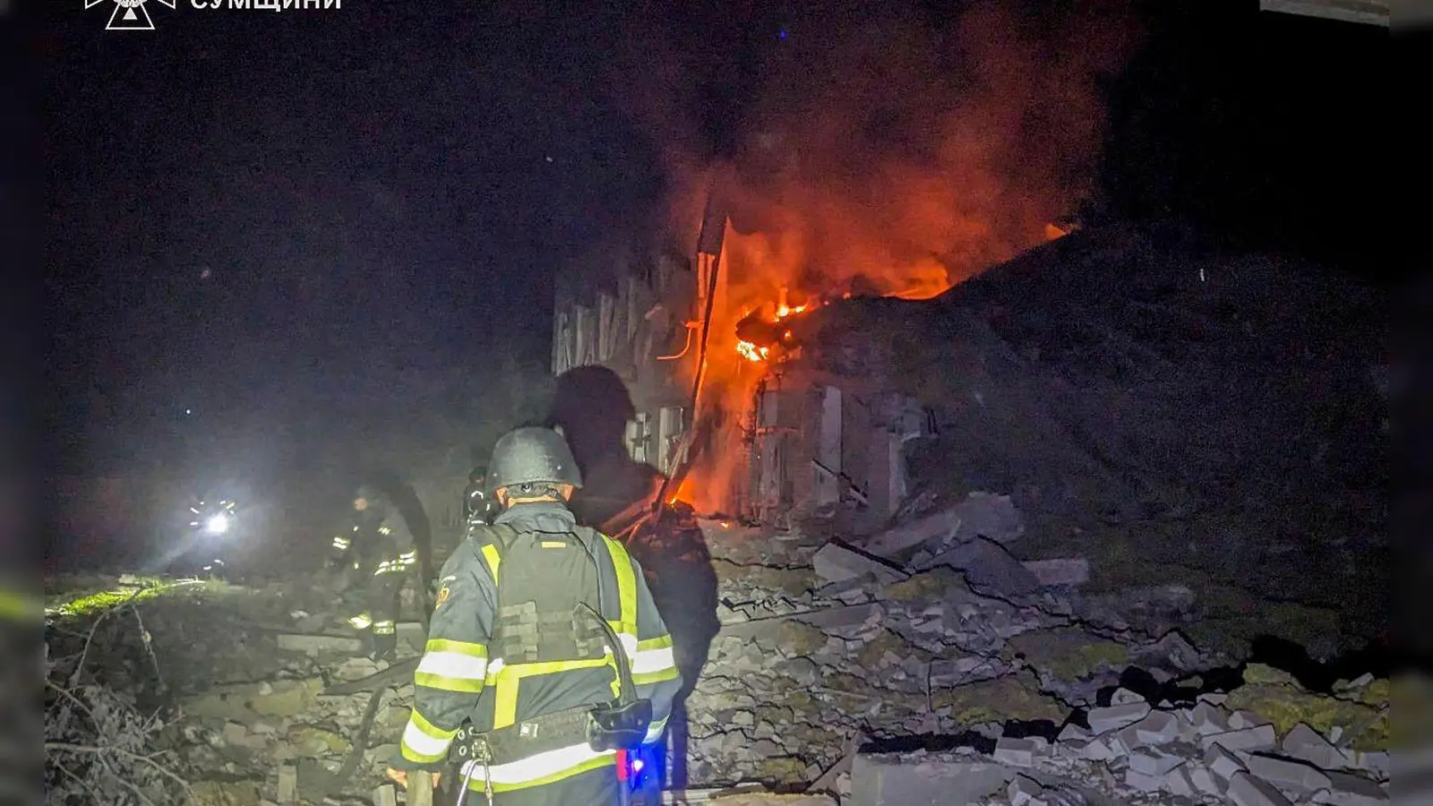 Die Region Sumy ist immer wieder Ziel russischer Angriffe. (Archivbild) (Foto: Uncredited/Ukrainian Emergency Service/dpa)