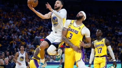 Stephen Curry  erzielte 27 Punkte für die Golden State Warriors. (Foto: Stephen Lam/San Francisco Chronicle via AP/dpa)