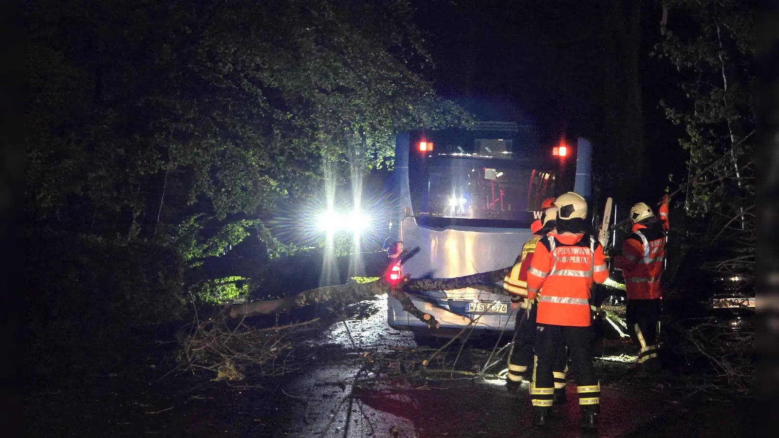 Auf den Straßen sorgten umgestürzte Bäume und abgebrochene Äste für Behinderungen.  (Foto: Gianni Gattus/dpa)