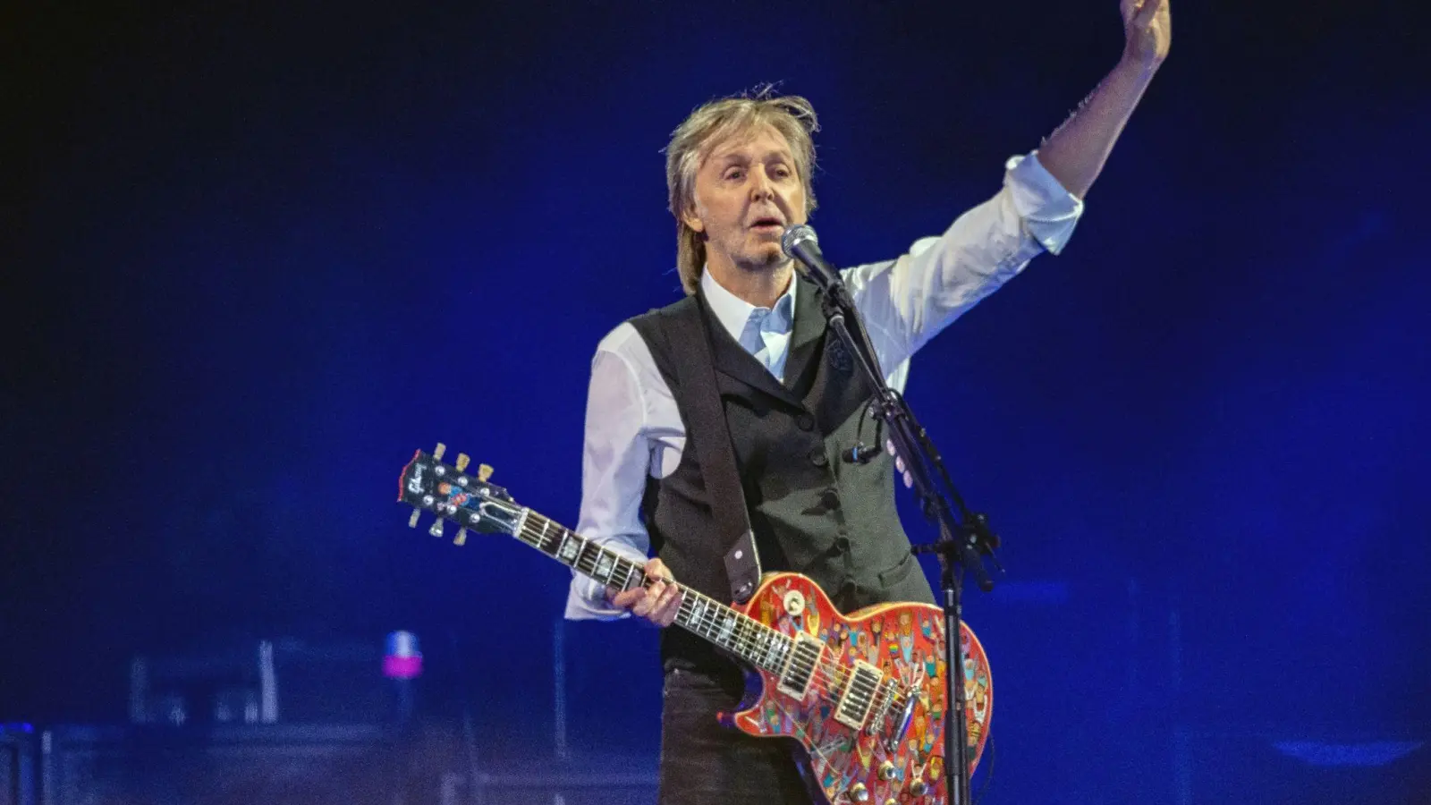 Paul McCartney beim Glastonbury Festival 2022. (Foto: Joel C Ryan/Invision via AP/dpa)