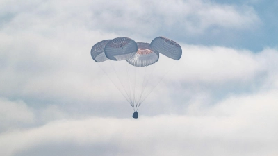 Die „Crew 12“ ist zurück auf der Erde.  (Foto: Keegan Barber/NASA/AP/dpa)