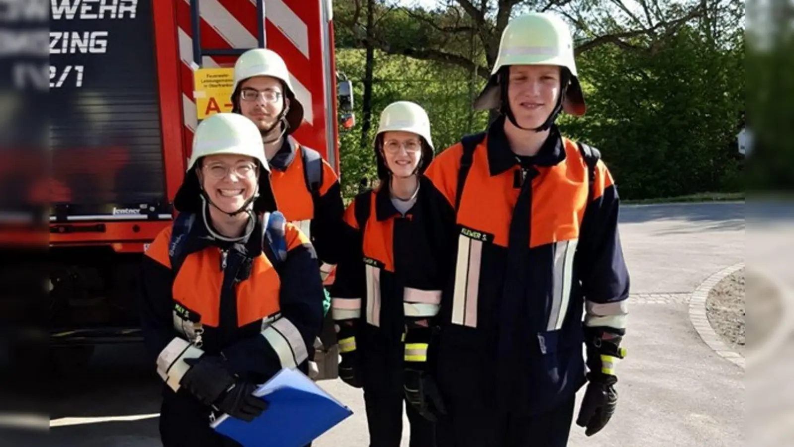 Den Sieg in der Gästewertung bei einer oberfränkischen Feuerwehr-Leistungsprüfung holte sich dieses Weigenheimer Quartett. (Foto: Martin Stern)