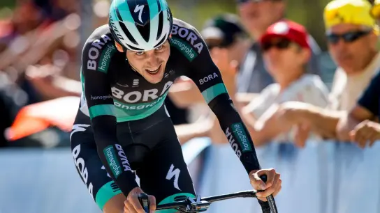 Emanuel Buchmann vom Team Bora-hansgrohe zeigte beim Giro d&#39;Italia eine starke Leistung. (Foto: Jean-Christophe Bott/KEYSTONE/dpa)
