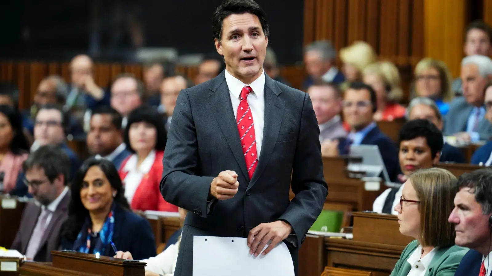 Kanadas Premierminister Justin Trudeau während einer Fragestunde im House of Commons. (Foto: Sean Kilpatrick/Canadian Press via ZUMA Press/dpa)