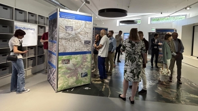 Noch bis zum 13. September ist die Sonderausstellung „Neustadt/Aisch – Stadtgeschiche in Luftbildern” im Bayerischen Landesluftbildzentrum zu sehen (Foto: Nicole Gunkel)