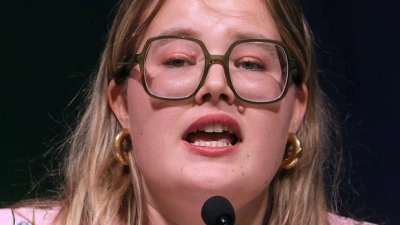Grüne-Jugend-Chefin Henriette Held setzt wie die Grüne Jugend insgesamt auf Abgrenzung zum Kurs von Kanzler Friedrich Merz (CDU). (Foto: Sebastian Willnow/ dpa/dpa)
