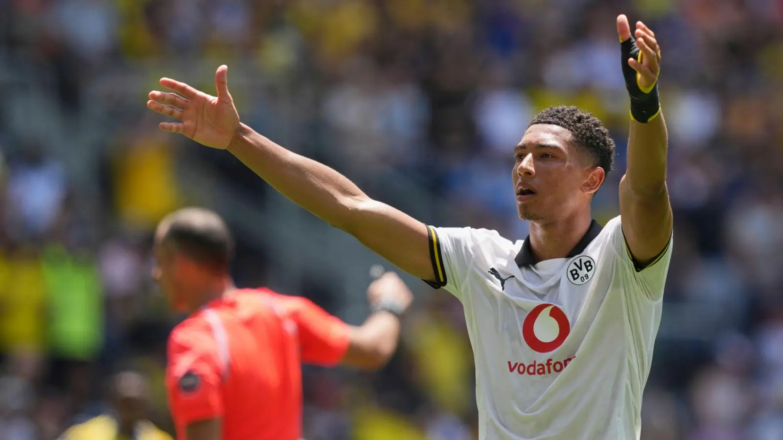 Jobe Bellingham gelang sein Premieren-Tor für den BVB (Foto: Carolyn Kaster/AP/dpa)