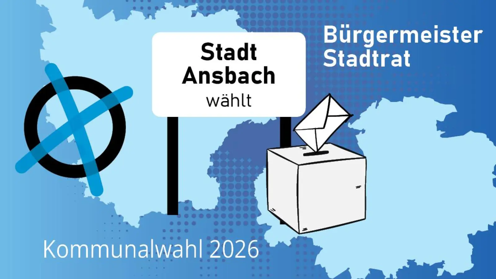 In Ansbach steht am 8. März 2026 die Kommunalwahl an. (Grafik: Susanne Pöhlmann)