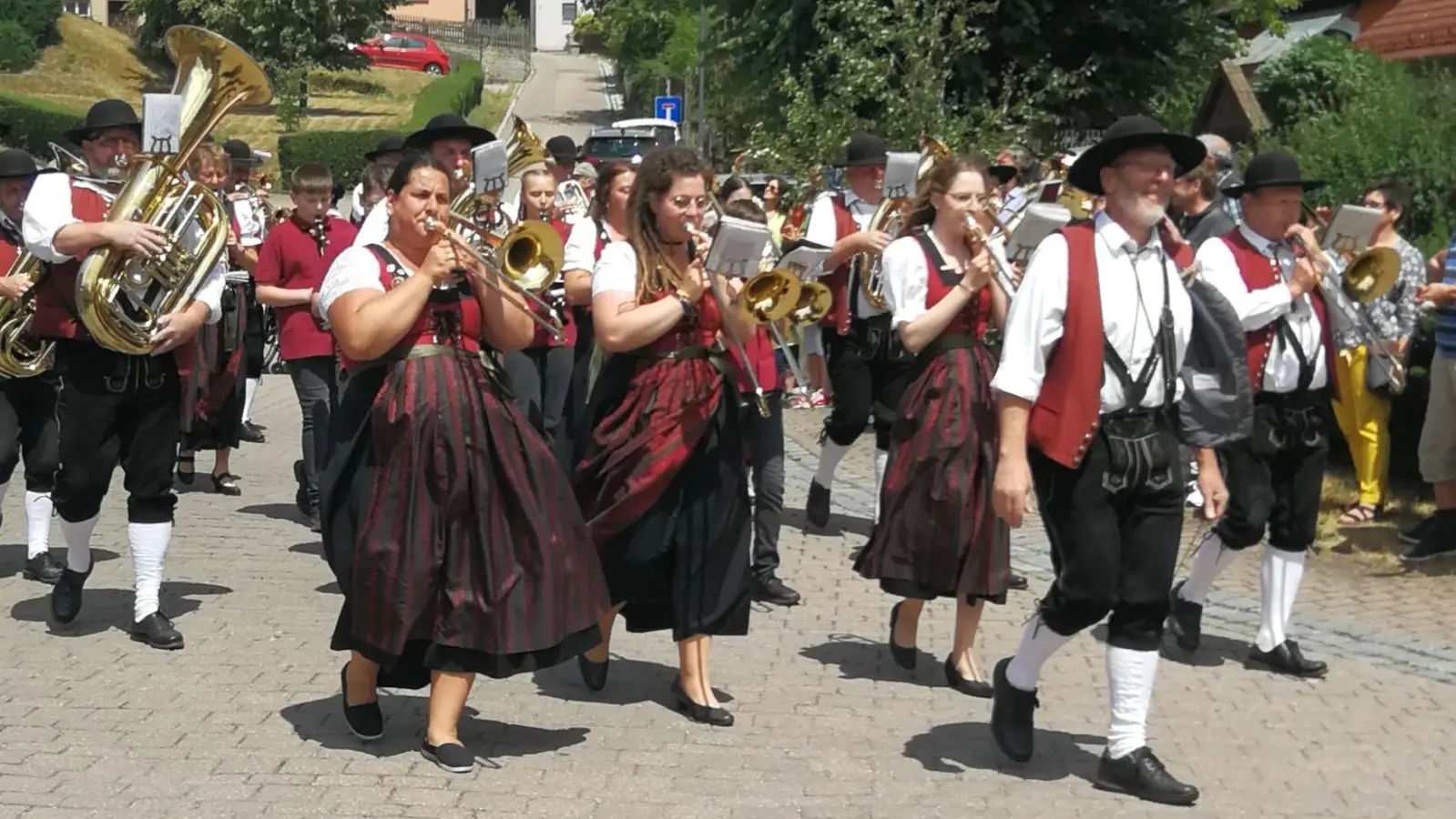 Die Wildenholzer Blaskapelle beim Festzug in Wildenholz. (Foto: Friedrich Strohmeier)
