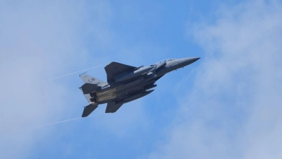 Ein Kampfflugzeug vom Type F-15E ist über dem Iran abgeschossen worden. (Archivbild) (Foto: Jonathan Brady/PA Wire/dpa)