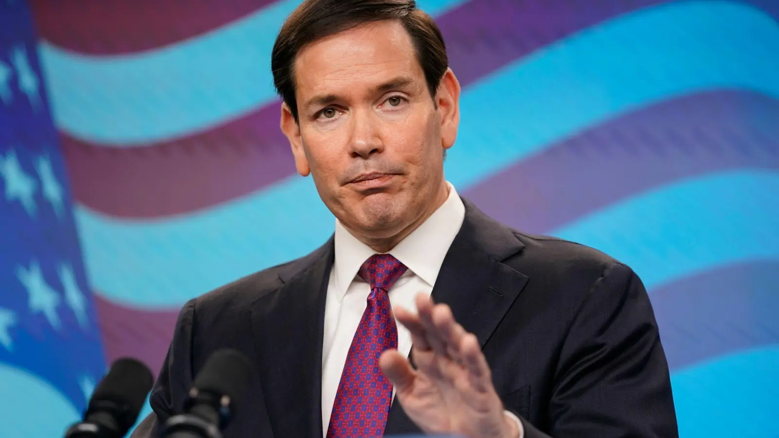 US-Außenminister Rubio äußert sich in Israel skeptisch über Chancen für eine diplomatische Lösung des Gaza-Kriegs. (Foto: Nathan Howard/Pool Reuters/AP/dpa)