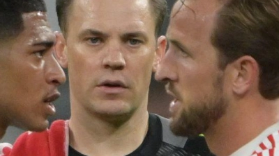 Manuel Neuer (M) und Harry Kane (r) zählten zu den Garanten des Bayern-Sieges in Madrid. (Foto: Peter Kneffel/dpa)