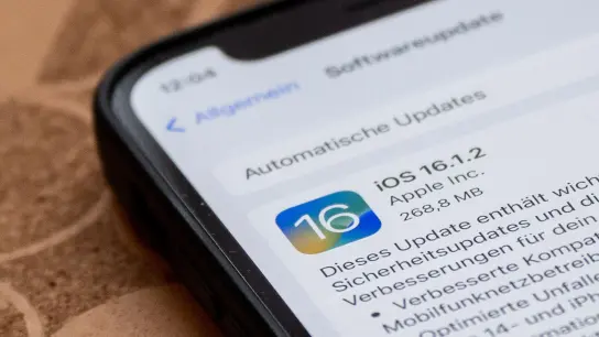Das Update auf iOS 16.1.2 ist 268,8 Megabyte groß: iPhone-Besitzerinnen und -Besitzer sehen direkt alle Infos zur Aktualisierung. (Foto: Zacharie Scheurer/dpa-tmn)