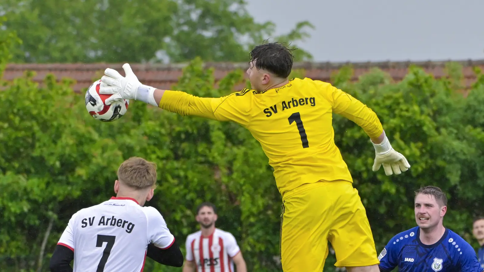 Torwart Max Baumgärtner (hier in einem anderen Spiel) hielt den Arberger Kasten sauber.  (Foto: Martin Rügner)
