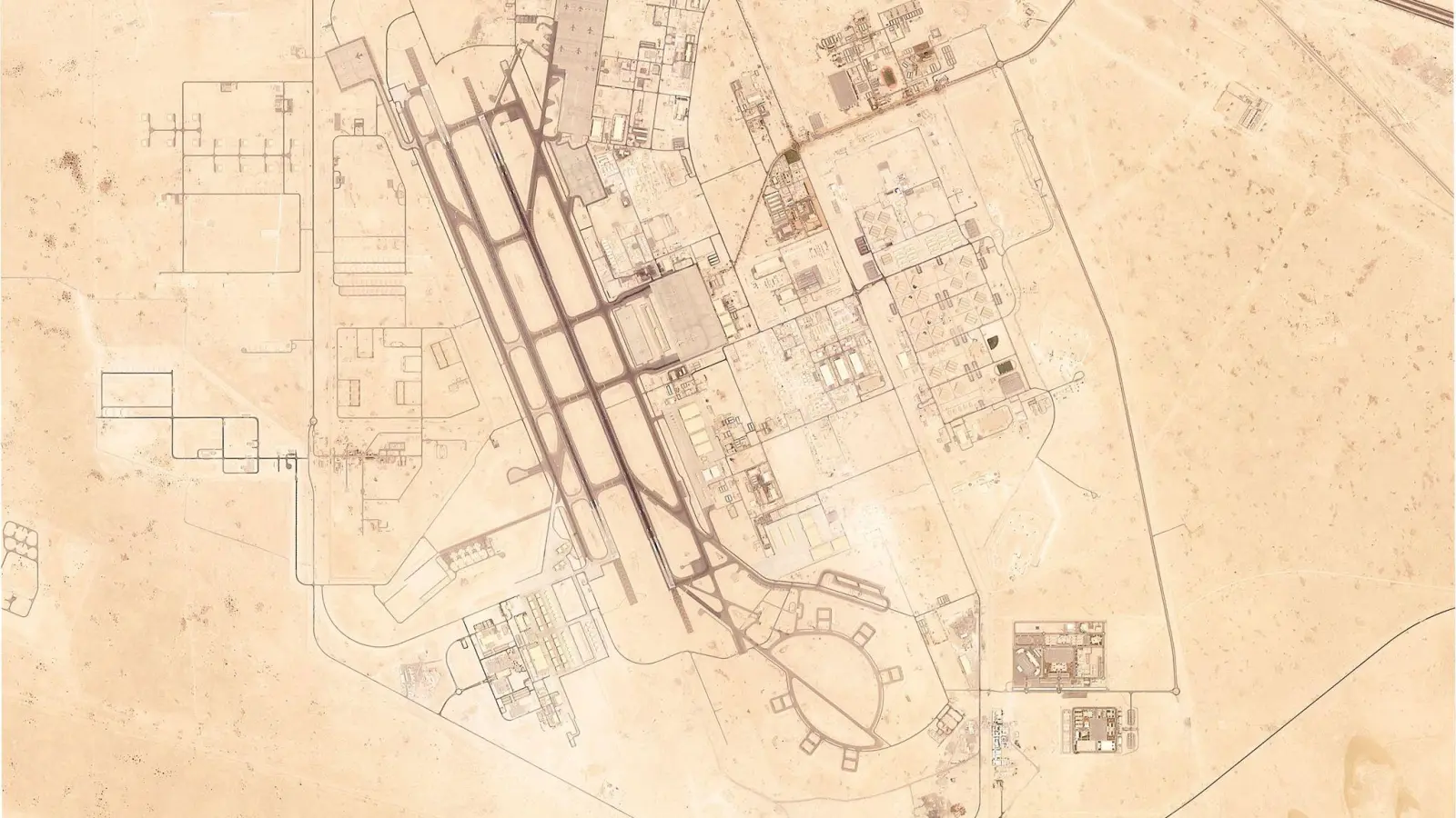 Ziel des iranischen Angriffs war der US-Stützpunkt Al-Udeid in Katar. (Foto: Planet Labs PBC/Planet Labs PBC/AP/dpa)