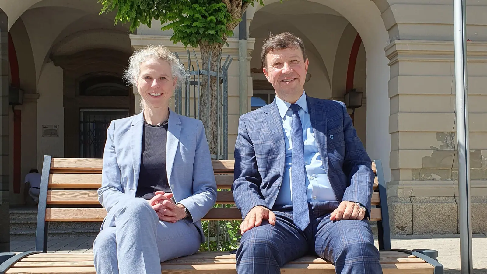 Freuen sich auf die Zusammenarbeit: die künftige KKT-Geschäftsführerin Birgit Grübler und Bürgermeister Jürgen Heckel. (Foto: Anna Franck)