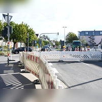 Die Eyber Kreuzung in Ansbach ist noch bis Montag gesperrt. Die Baustelle befindet sich im Zeitplan. (Foto: Luca Paul)