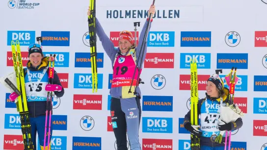 Denise Herrmann-Wick (M) hat den Sprint in Oslo gewonnen. (Foto: Javad Parsa/NTB Scanpix/AP/dpa)