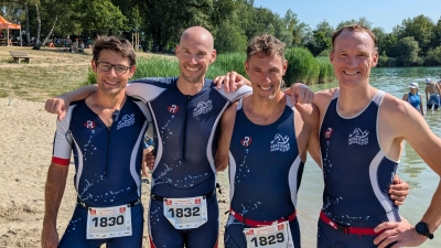 Das Team der Herrieder Aqualethen, von links: Gerd Hofmann, Matthias Ries, Tobias Keilwerth und Tobias Müller. (Foto: Lisa Keilwerth)