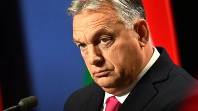 Ungarns Ministerpräsident Viktor Orban während einer internationalen Pressekonferenz. (Foto: Denes Erdos/AP/dpa)