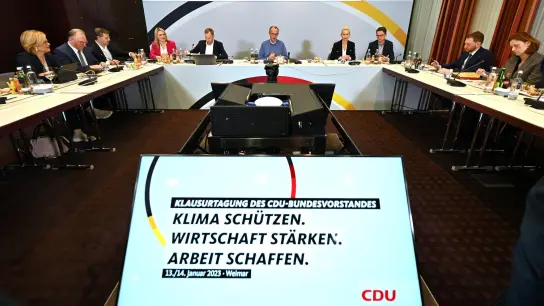 Der Bundesvorstand der CDU trifft sich zur Klausur in Weimar. (Foto: Martin Schutt/dpa)