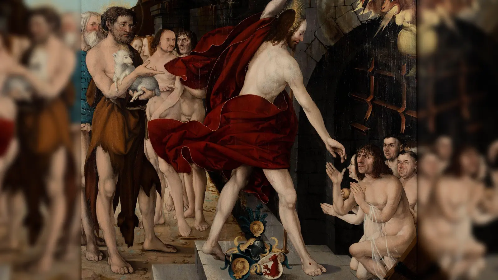 Allein die Nase zählt bei den ganz besonderen Führungen im Ulmer Museum, mit denen Kunstwerke wie das Werk „Christus in der Vorhölle“ von Martin Schaffner als Duftquellen erschlossen werden. (Foto: Oleg Kuchar/Museum Ulm)