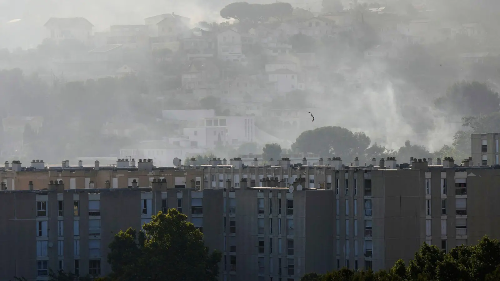 Der riesige Brand bei Marseille versetzte die Einwohner in Schrecken. (Foto: Lewis Joly/AP/dpa)