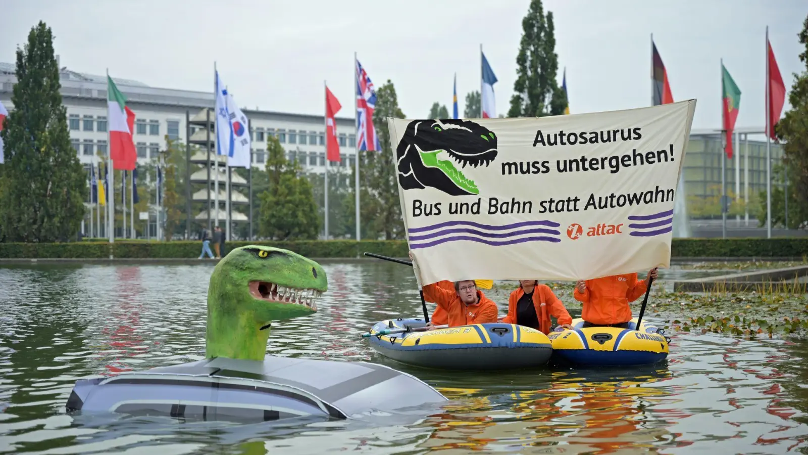 Protest vor der IAA-Eröffnung in München. (Foto: Malin Wunderlich/dpa)