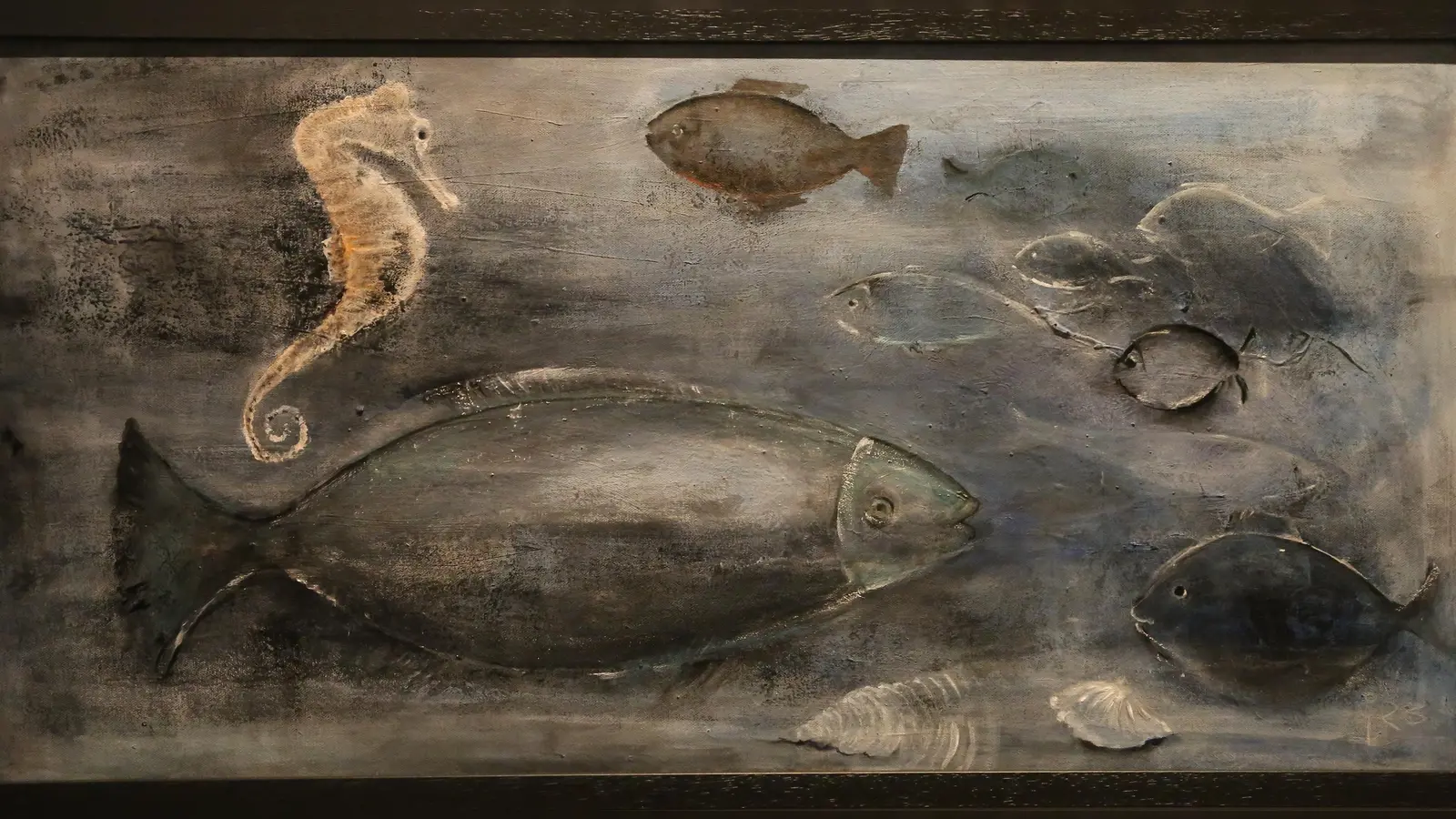 „Underwater – Bedrohte Welt“ ist diese Arbeit von Ingeborg Kötzel betitelt. (Foto: Martina Kramer)