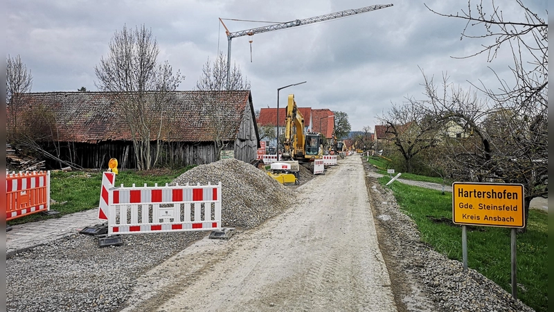 Der Gemeindeteil Hartershofen steht vor Bauabschnitt zwei der Kanalerneuerung. Wann die Arbeiten beginnen, ist aber noch offen. Das Foto entstand während des ersten Bauabschnitts. (Foto: Jürgen Binder)