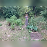 Evi Zeh in ihrem Kräutergarten in Burghaslach. (Foto: Astrid Pirner)